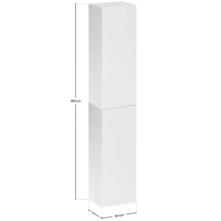 Colonna bagno sospesa 30x160h cm 2 ante bianco Speranza