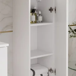 Colonna bagno sospesa 30x160h cm 2 ante bianco Speranza