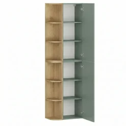 Colonna bagno sospesa 45x160h cm 2 ante verde salvia rovere Speranza