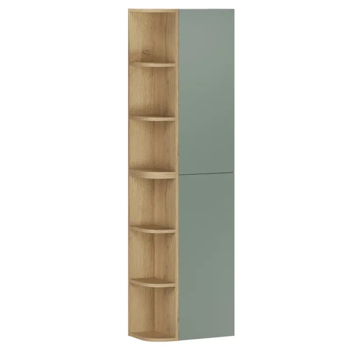 Colonna bagno sospesa 45x160h cm 2 ante verde salvia rovere Speranza
