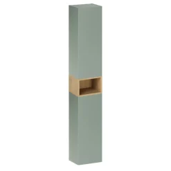 Colonna bagno sospesa 30x180h cm 2 ante verde salvia rovere Speranza