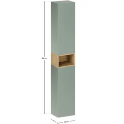 Colonna bagno sospesa 30x180h cm 2 ante verde salvia rovere Speranza