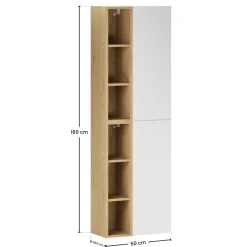 Colonna bagno sospesa 50x160h cm 2 ante bianco rovere Speranza