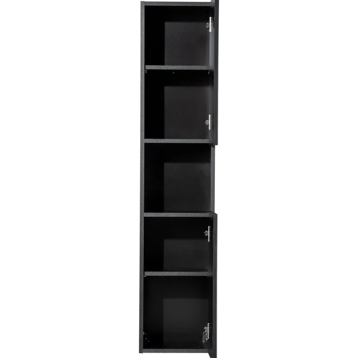 Colonna bagno sospesa 30x140h cm cannettato 2 ante nero Cleany