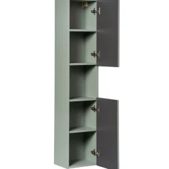 Colonna bagno sospesa 30x140h cm cannettato 2 ante verde salvia Greeny