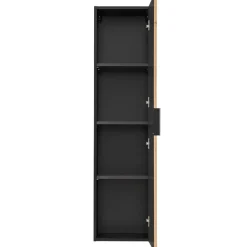 Colonna bagno sospesa 35x140h cm cannettato 1 anta quercia antracite Limpid