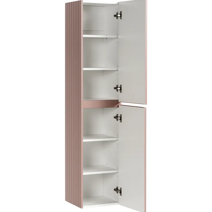 Colonna bagno sospesa 35x160h cm cannettato 2 ante rosa Autentic