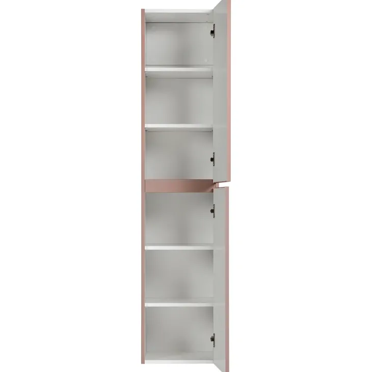 Colonna bagno sospesa 35x160h cm cannettato 2 ante rosa Autentic