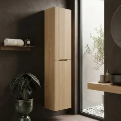Colonna bagno sospesa 35x170h cm cannettato 2 ante rovere Pretty