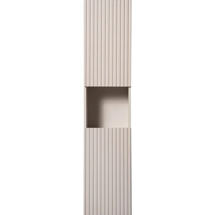 Colonna bagno sospesa 30x140h cm cannettato 2 ante beige Cleany