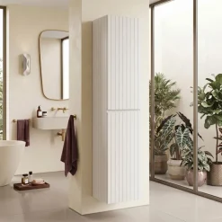 Colonna bagno sospesa 35x160h cm cannettato 2 ante bianco Autentic
