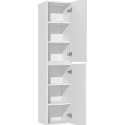 Colonna bagno sospesa 35x160h cm cannettato 2 ante bianco Autentic