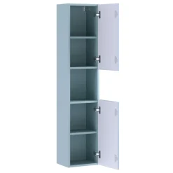 Colonna bagno sospesa 30x140h cm cannettato 2 ante azzurro Celestiale