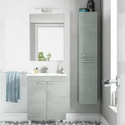 Colonna bagno sospesa 30x150h cm cemento Oscar