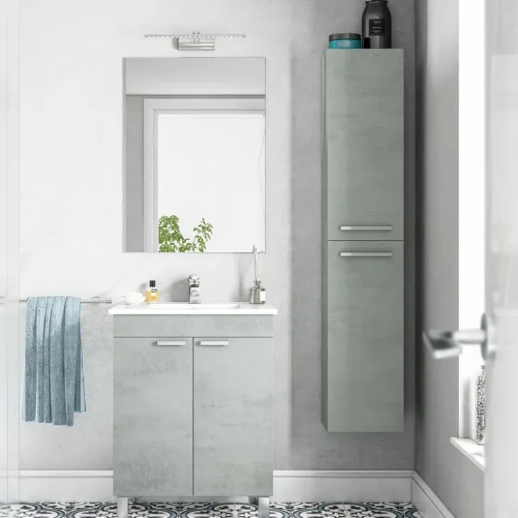 Colonna bagno sospesa 30x150h cm cemento Oscar