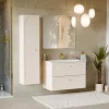 Colonna bagno sospesa 35x140h cm fresato 1 anta beige Sand