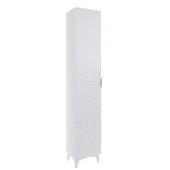Colonna bagno 35x198h cm 1 anta bianco frontale decorato Konny