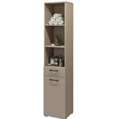 Colonna bagno 40x197h cm 1 anta 1 cassetto tortora rovere Wave