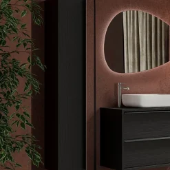 Colonna bagno 26x138h cm 1 anta nero frassinato Absolut