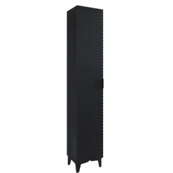 Colonna bagno 35x198h cm 1 anta nero frontale decorato Konny