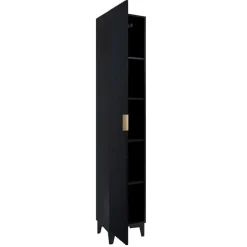 Colonna bagno 35x198h cm 1 anta nero frontale decorato Konny