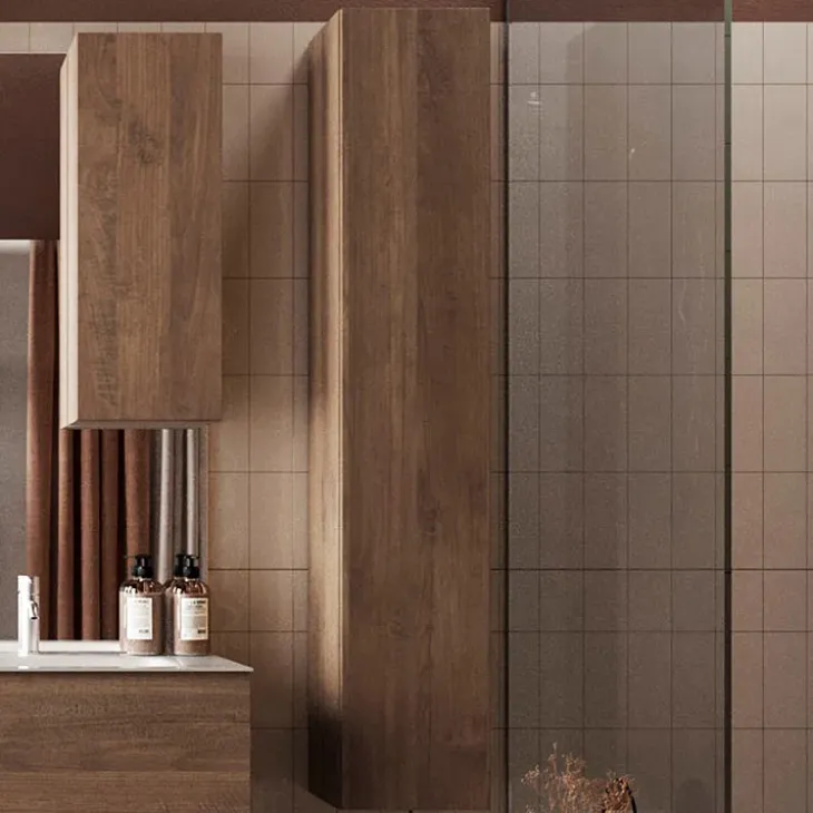 Colonna bagno 25x138h cm 1 anta rovere scuro Alvarez