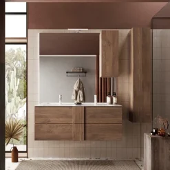 Colonna bagno 25x138h cm 1 anta rovere scuro Alvarez