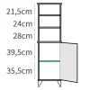 Colonna bagno 47x168h cm 1 anta 3 vani rovere bianco Ilias