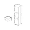 Colonna bagno 30x140h cm 2 ante 1 vano a giorno rovere bianco Woters