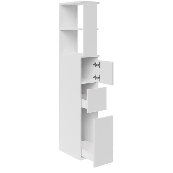 Colonna bagno 33x136h cm con 2 cassetti moderno bianco Zaida