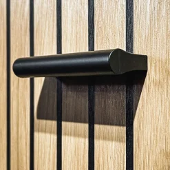 Colonna con libreria 30x203h cm stampa a righe rovere rustico antracite California Gihome®