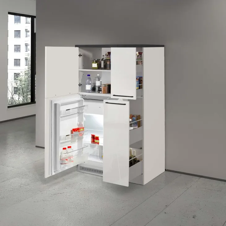 Colonna frigo dispensa cucina 90x165h cm moderna bianco grigio pietra Gourmet