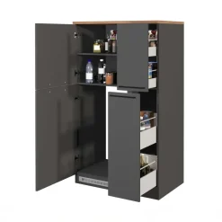 Colonna frigo dispensa cucina 90x165h cm moderna antracite rovere Gourmet