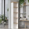 Colonna libreria ufficio 40x190h cm 5 vani bianco lucido rovere chiaro Opera