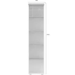 Colonna libreria ufficio 40x190h cm 5 vani bianco lucido rovere chiaro Opera