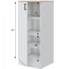 Colonna multiuso 60x148h cm componibile 1 anta bianco lucido rovere Kimera