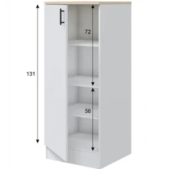 Colonna multiuso 60x148h cm componibile 1 anta bianco lucido rovere Kimera