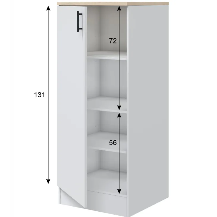 Colonna multiuso 60x148h cm componibile 1 anta bianco lucido rovere Kimera
