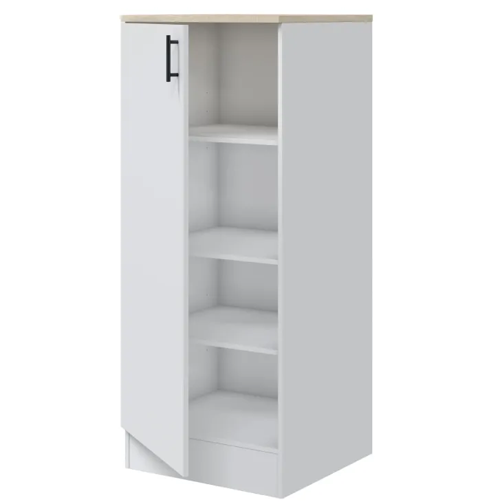 Colonna multiuso 60x148h cm componibile 1 anta bianco lucido rovere Kimera