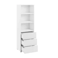 Colonna soggiorno 60x178h cm 3 cassetti 3 vani a giorno bianco Eindhoven