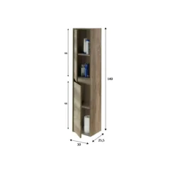 Colonna sospesa bagno 30x140h cm rovere nordik Dexter