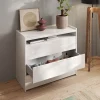 Comò cassettiera multifunzione 110x95cm 3 cassetti bianco lucido Gassy