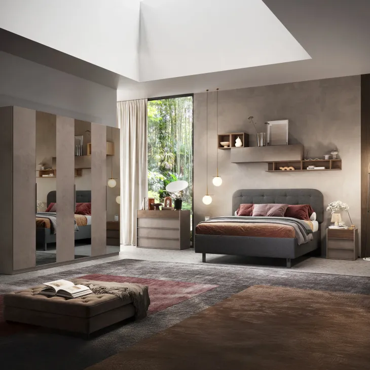 Comò cassettiera multifunzione 110x83h cm 4 cassetti marrone bronzo rovere scuro Riace