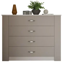 Comò moderno 117x92h cm 4 cassetti beige cashmere Emporio