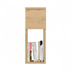 Comodino alto 20x55h cm 1 cassetto 1 vano a giorno rovere Giacarta