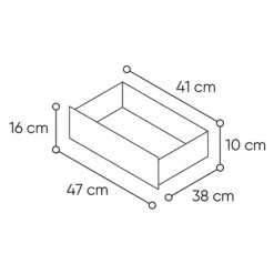 Comodino moderno 50x60h cm 3 cassetti nero Ombra
