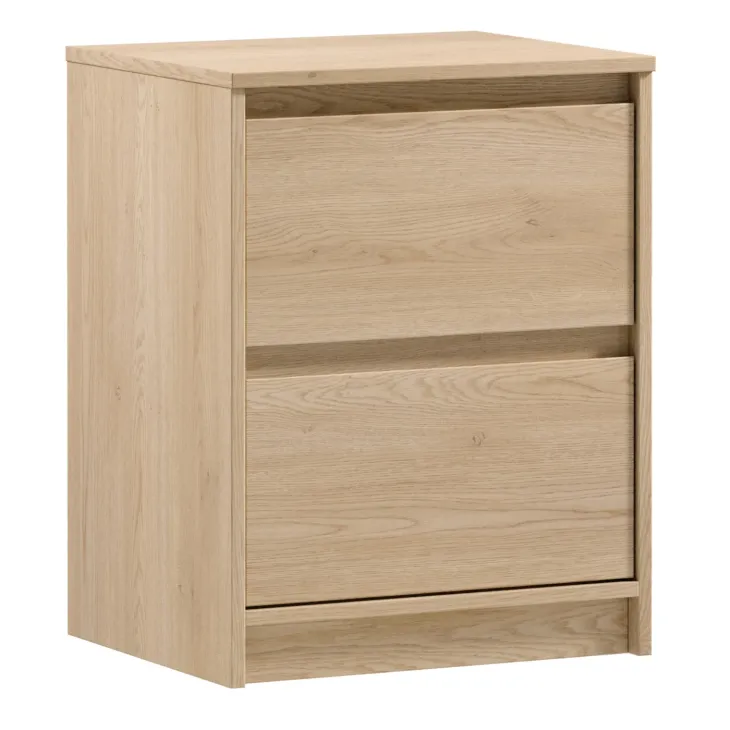 Comodino moderno 47x40h cm 2 cassetti rovere Funny