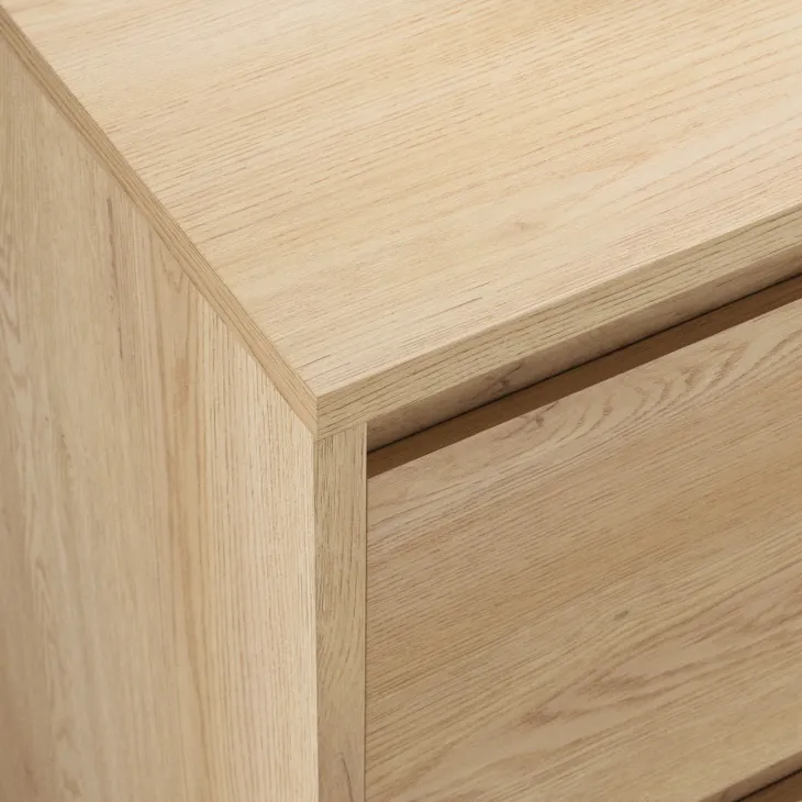Comodino moderno 47x40h cm 2 cassetti rovere Funny