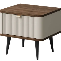 Comodino 50x42 cm 1 cassetto beige cashmere noce Arden