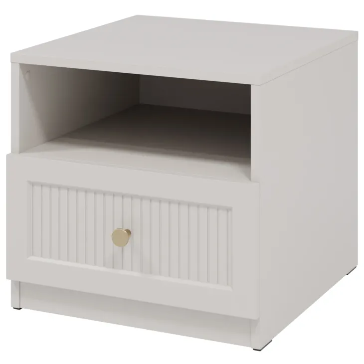 Comodino 46x44h cm cannettato 1 cassetto beige cashmere Rolly